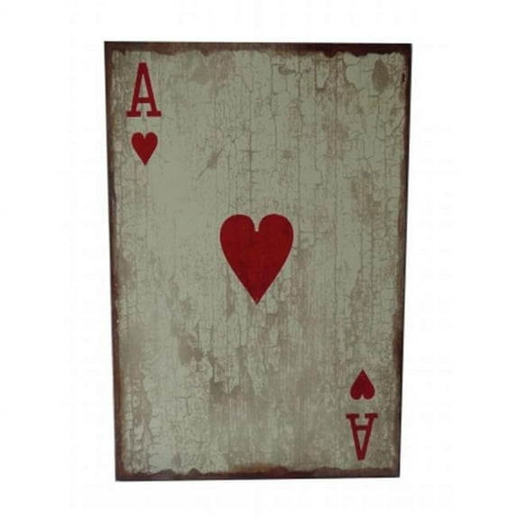Cheungs Home Indoor Hall Decorative Ace Of Hearts Art Wooden Wall Decor