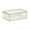 thumbnail image 1 of Lume Glass & Metal Frame Storage Box - Gold, 1 of 7
