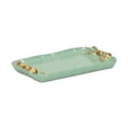 thumbnail image 1 of Lynza Teal & Gold Ribbon Themed Cast Iron Catchall Tray, 1 of 7