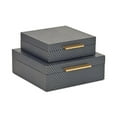 thumbnail image 1 of Cheungs 6060-2NB Mariline Elegant Fish Scale Pattern Square Storage Box Set, Navy Blue, 1 of 1
