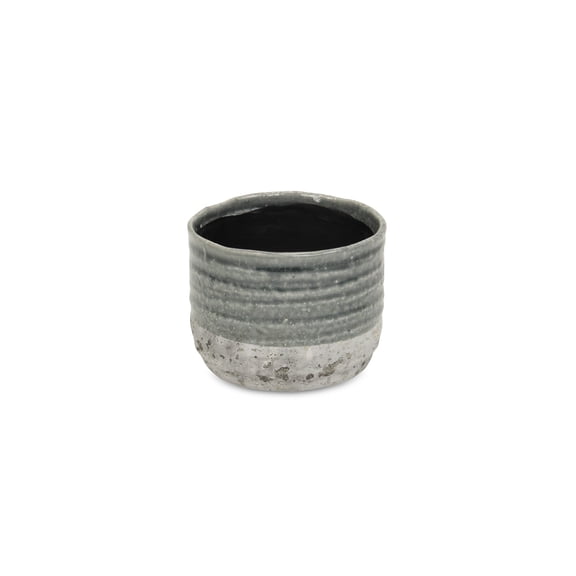 Cheungs Decorative Medea Two-toned Round Ceramic Pot - Small