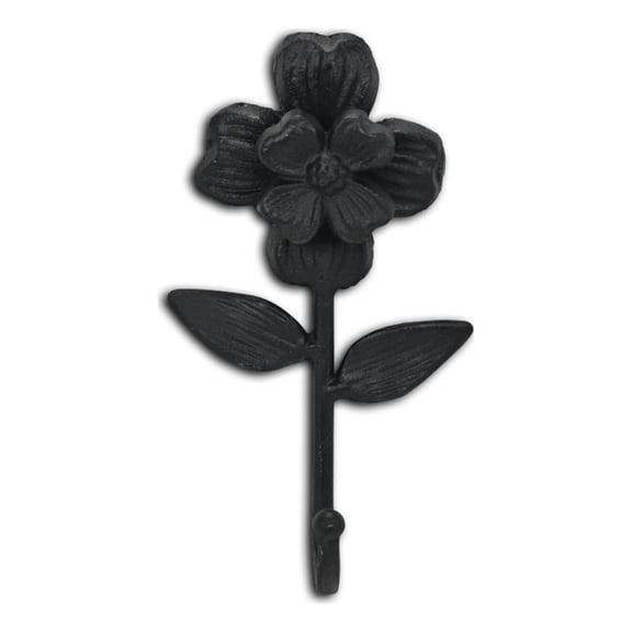 Cheungs 6115BK Mythra Flower Cast Iron Wall Hook - Black