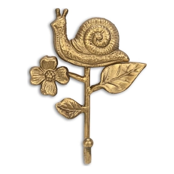 Cheungs 6114GD Mythra Snail & Flower Cast Iron Wall Hook - Golden