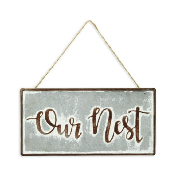 Cheungs Our Nest Handcrafted Metal Rustic Wall Sign