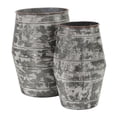 thumbnail image 1 of Cheungs Outdoor Themes Set Of 2 Galvanized Barrel Planters, 1 of 4