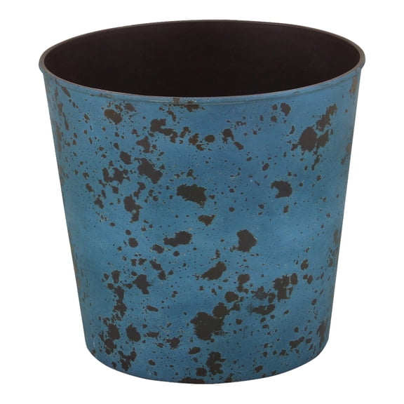 Cheungs PP-100RB 10.5 in. Round Tapered Recycled Plastic Planter, Rustic Blue