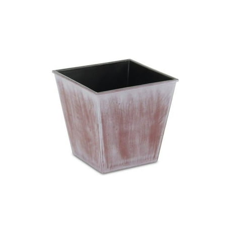 Cheungs PP-108BI 5.25 in. Square Planter with A Tapered Body - Brown & Ivory