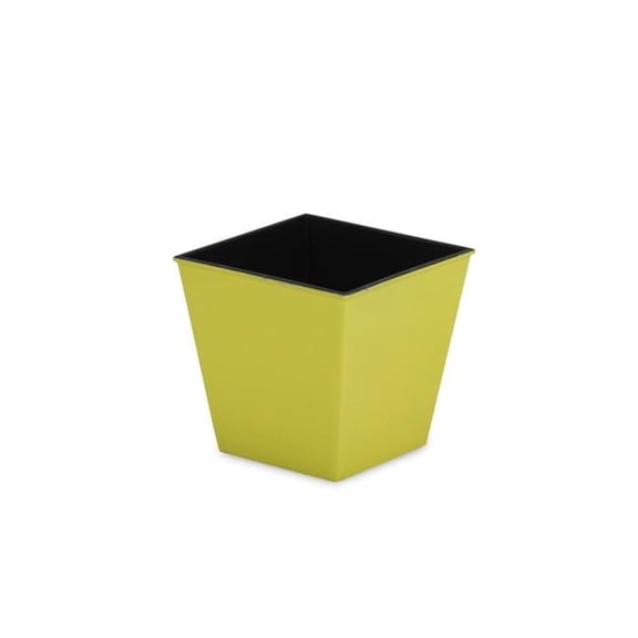 Cheungs PP-108Y 5.25 in. Square Tapered Recycled Plastic Planter, Yellow