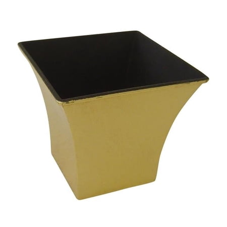 Cheungs PP-109GD 4.75 in. Square Planter with A Tapered Body - Gold