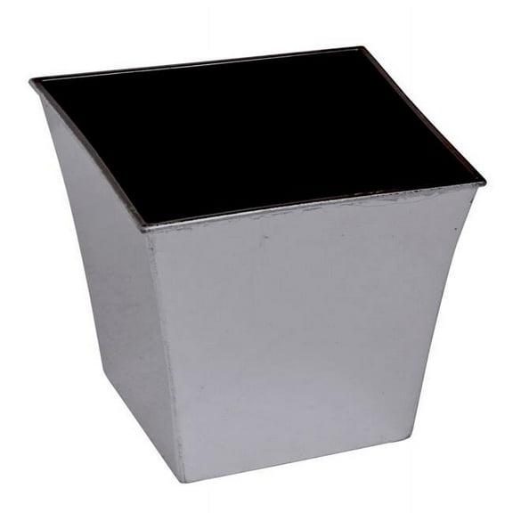 Cheungs PP-110SV 6.5 in. Square Planter with A Tapered Body - Silver