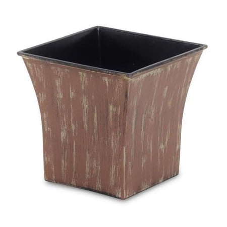 Cheungs PP-111BI 7.25 in. Square Planter with A Tapered Body - Brown & Ivory