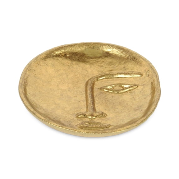 Roven Cara Golden Cast Iron Abstract Face Dish