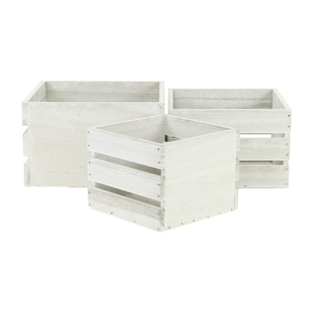 Cheungs Rustic Farmstead Light Gray Wooden Crate Set