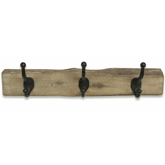 Cheungs Rustic Wood Plank With 3 Wall Hooks