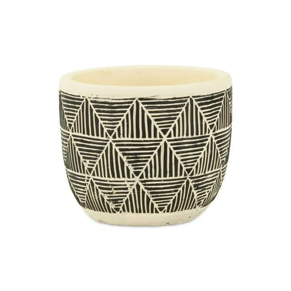 Cheungs Sankabe Black Ceramic Banded Pyramid Pottery Large