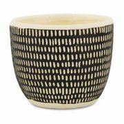 Cheungs Sankabe Black Ceramic Dotted Pattern Pottery Large