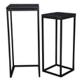 thumbnail image 1 of Sarrasseau Set of 2 Black Marble Square Side Tables, 1 of 9