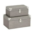 thumbnail image 1 of Cheungs Set Of 2 Gold Pewter Box With Chrome Corner Accent, 1 of 4