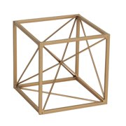 Cheungs Small Decorative Golden Cube With Abstract Center Design