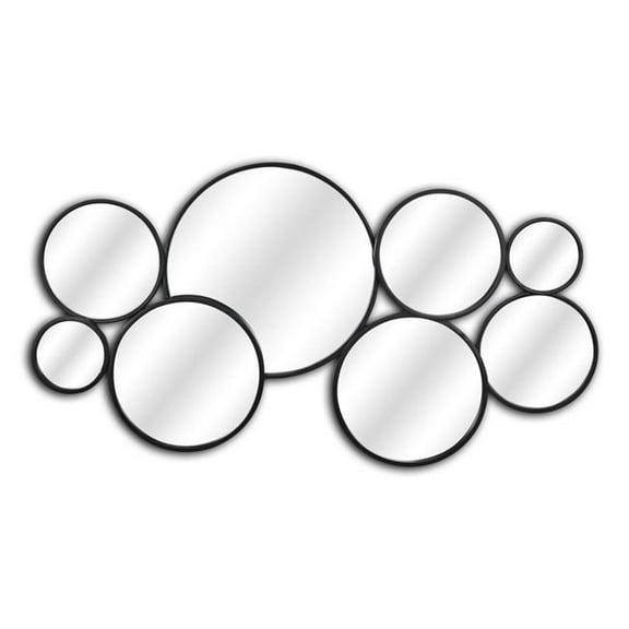 Cheungs 5964BK Solaz Multi Panel Round Wall Mirror - Black