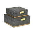 thumbnail image 1 of Strandiva Gray Woven Themed Square Box Set - Gold Metal Base -, 1 of 9