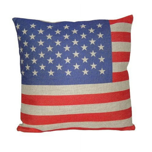 Cheungs US Flag Linen Throw Pillow