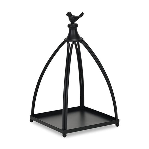 Veldra Curved Mini Table Lantern & Bird Accent - Black