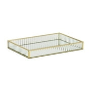 Veldra Gold Rectangular Fluted Glass Tray