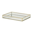 thumbnail image 1 of Veldra Gold Rectangular Fluted Glass Tray, 1 of 7
