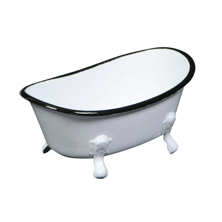 Cheungs White Metal Mini Bathtub Decor With Hand Crafted Design 