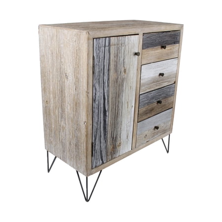 Cheungs Wooden Bright Toned Panel Style Side Cabinet