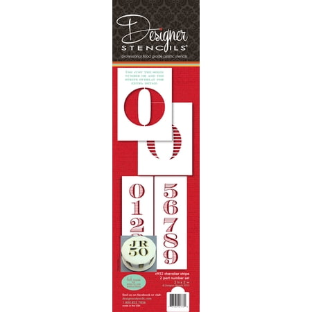 Chevalier Stripe Numbers Cake Stencil Set by Designer Stencils