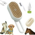 thumbnail image 1 of Chevaroo Horse Steam Brush, 2025 Chevaroo 3-in-1 Self-Cleaning Steam Pet Brush for Shedding, Silicone Bristle Head 360° Rotating Pet Steam Brush (Grey), 1 of 8