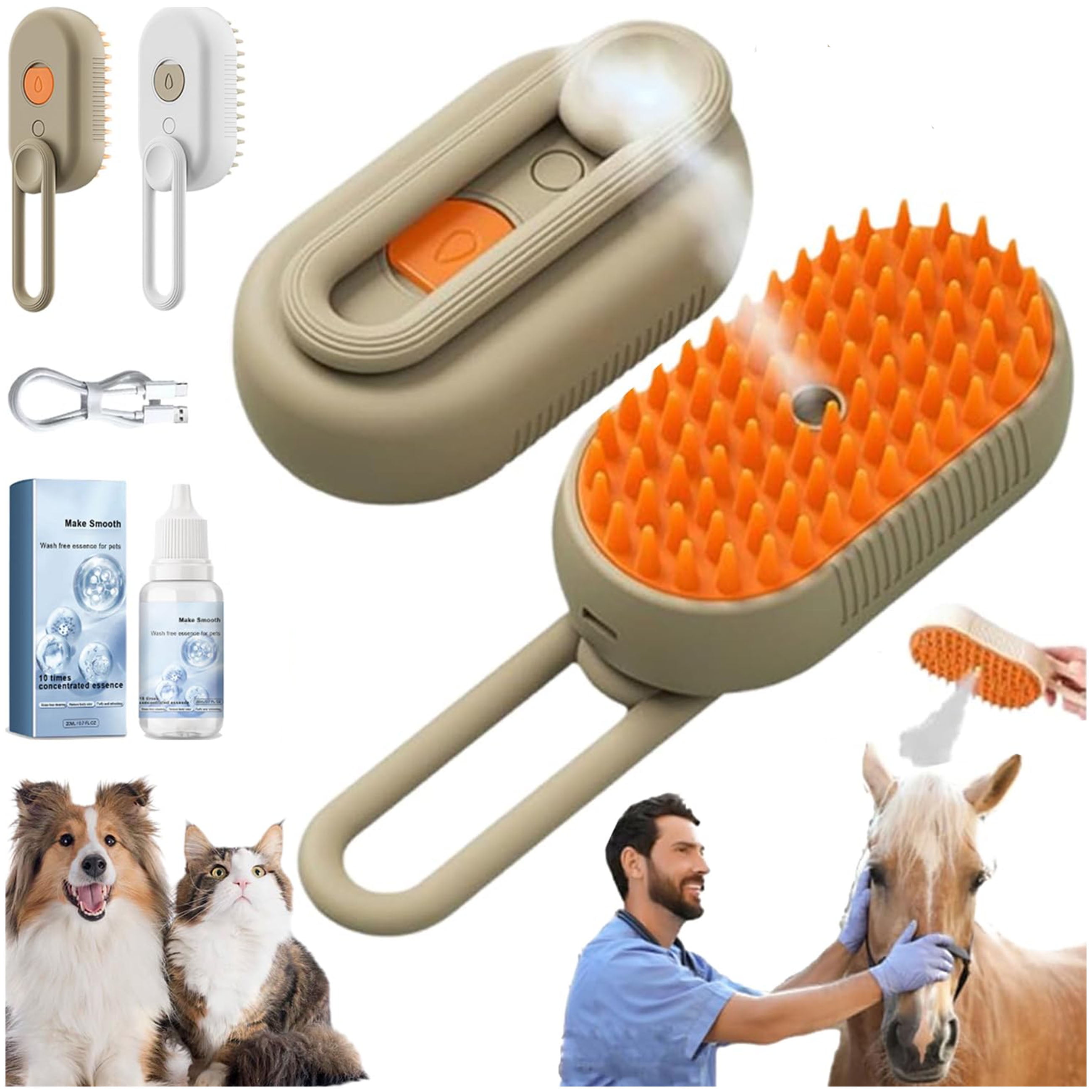 Chevaroo Horse Steam Brush Chevaroo 3-in-1 Pet Steam Brush Self