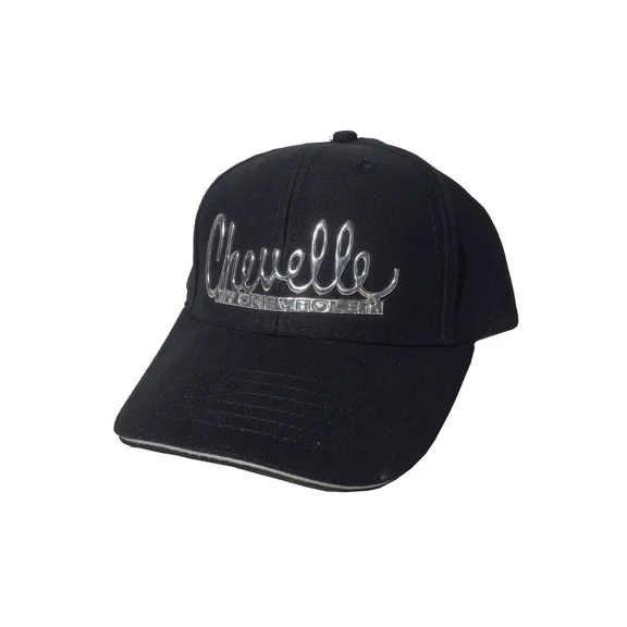 Chevelle By Chevrolet Liquid Metal Logo Black Cap Hat Official Licensed