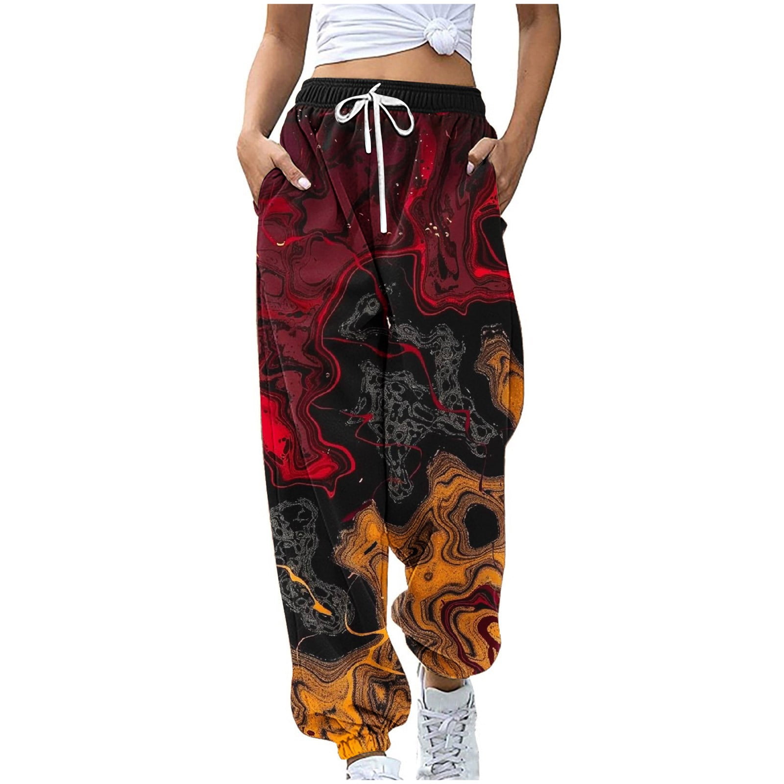 Cheveni High Waisted Cargo Pants for Women on Clearance Women's Solid