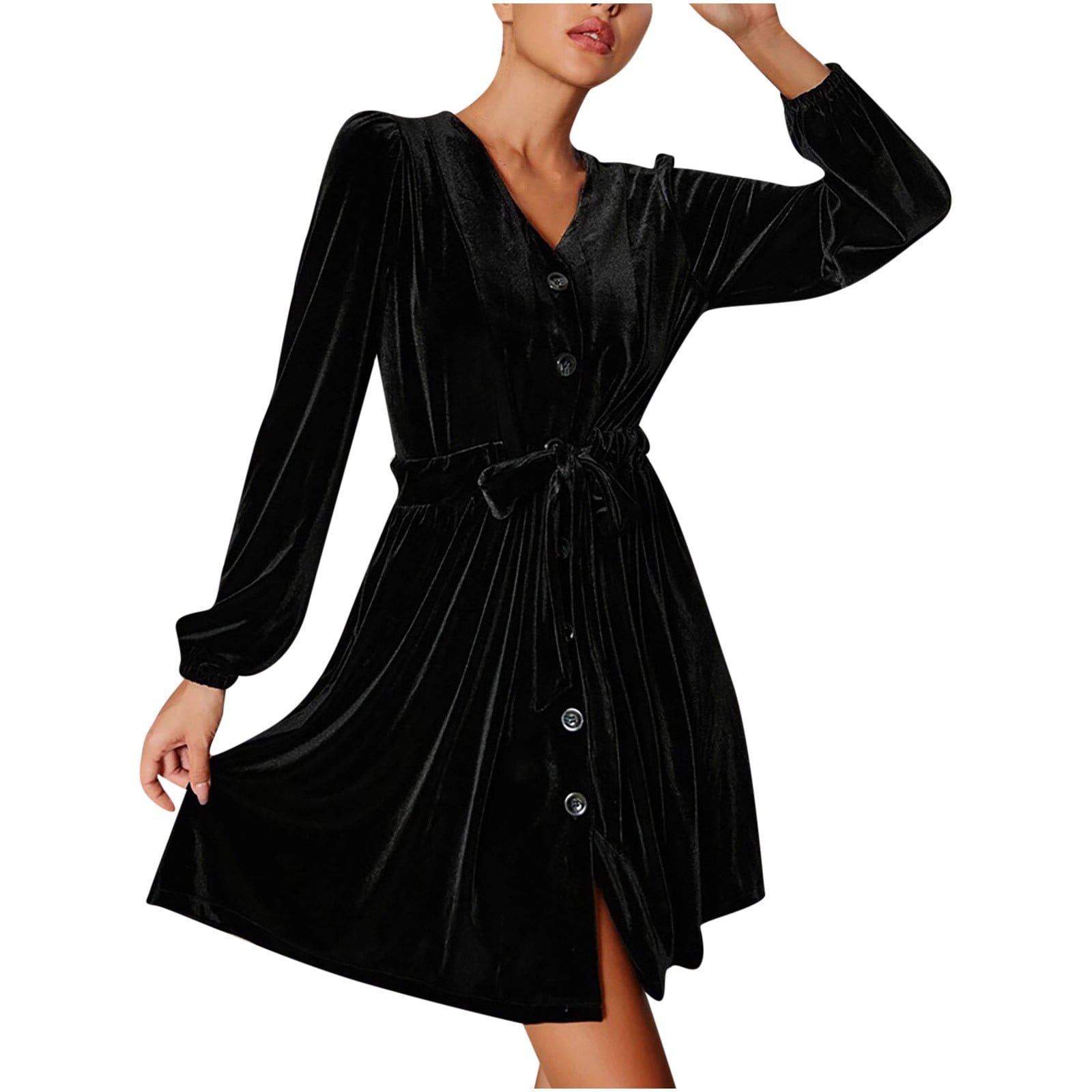 Cheveni Midi Dresses for Women in Clearance Fashion Women Buttons