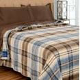 thumbnail image 1 of Chevreuse Wool Blend Plaid Washable Twin Blanket, Blue, 1 of 7