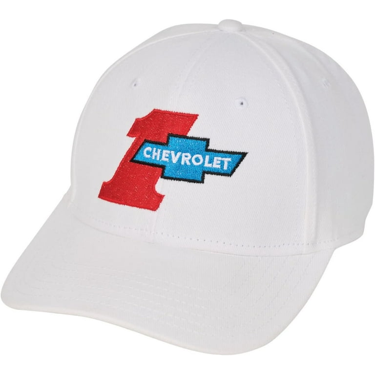 Chevrolet 1 Vintage Hat Adjustable Structured Chevy Cap Officially Licensed by GM US Alpha One Size White