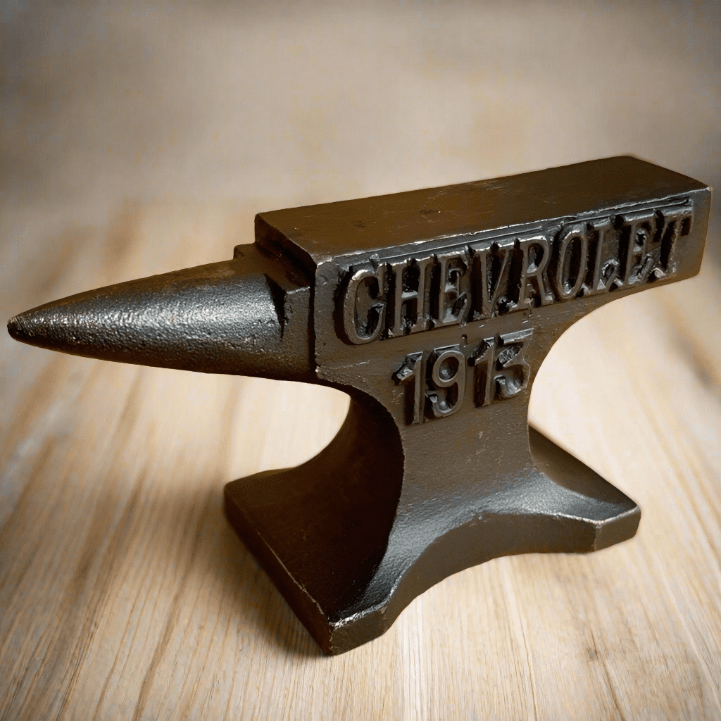 Chevrolet 1913 Cast Iron Anvil Paperweight With Raised Lettering And ...