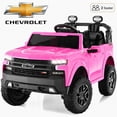 thumbnail image 1 of Conchico Chevy Silverado 2 Seater 24V Powered Ride on Truck Toy with Remote Control, Music, Durable Wheels, Pink, 1 of 9