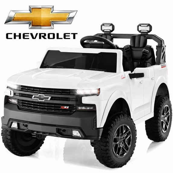Conchico Licensed Chevrolet Silverado 24V 2 Seater Powered Ride-On Truck w/Remote & Durable Wheels, White