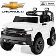 thumbnail image 1 of Conchico Chevy Silverado 2 Seater 24V Powered Ride on Truck Toy with Remote Control, Music, Durable Wheels, White, 1 of 9