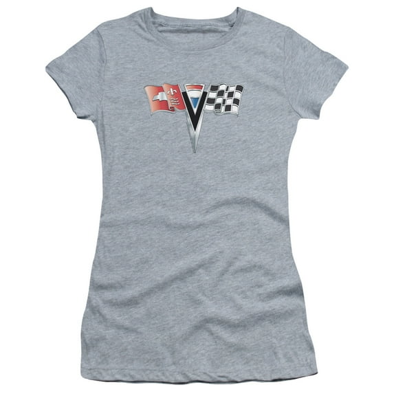 Chevrolet - 2Nd Gen Vette Nose Emblem - Juniors Teen Girls Cap Sleeve Shirt - X-Large
