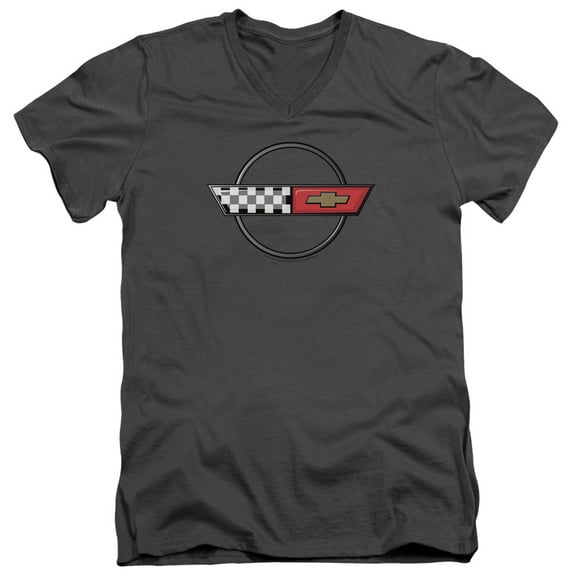 Chevrolet - 4Th Gen Vette Logo - Slim Fit V Neck Shirt - Small