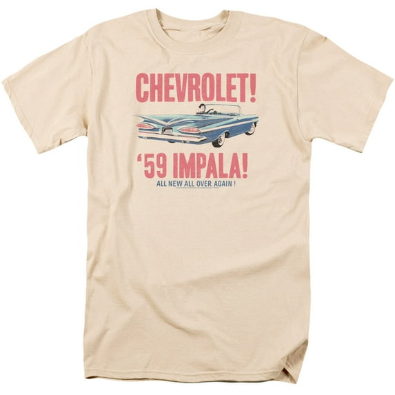 Chevrolet 59 Impala S/S Adult 18/1 T-Shirt Cream 5X