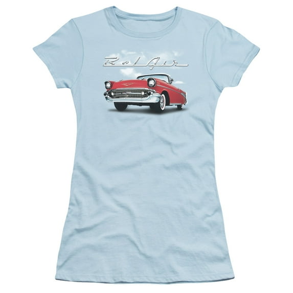 Chevrolet Bel Air Clouds S/S Junior Women's T-Shirt Sheer Light Belue
