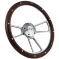 thumbnail image 1 of Chevrolet Billet & Mahogany Steering Wheel Kit, Chevy Logo Engraved Horn", 1 of 4
