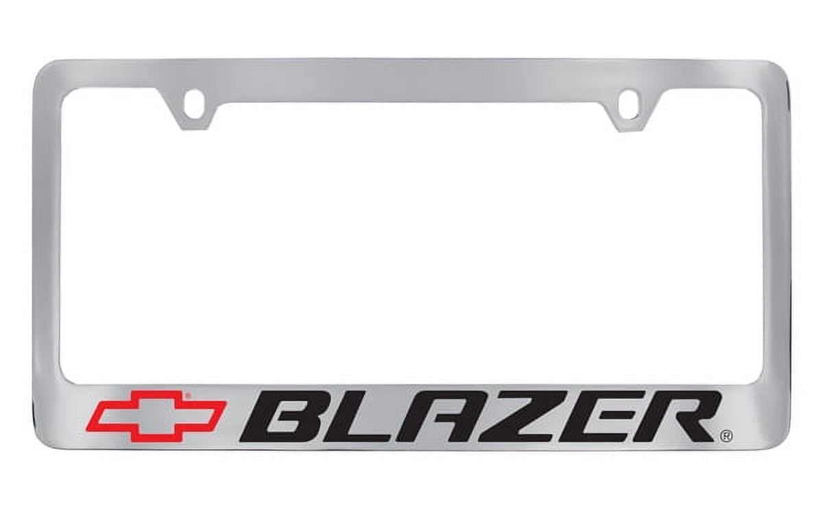 Chrome License Plate Frame For Chevy Blazer - Premium Engraved w/ Black Bowtie Chrome License Plate Frame For Chevy Blazer - Premium Engraved w/ Black Bowtie