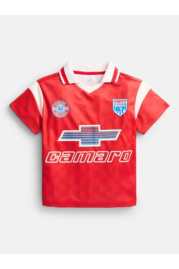 Chevrolet Boy's Short Sleeve Graphic Collared Jersey, Sizes 4-18
